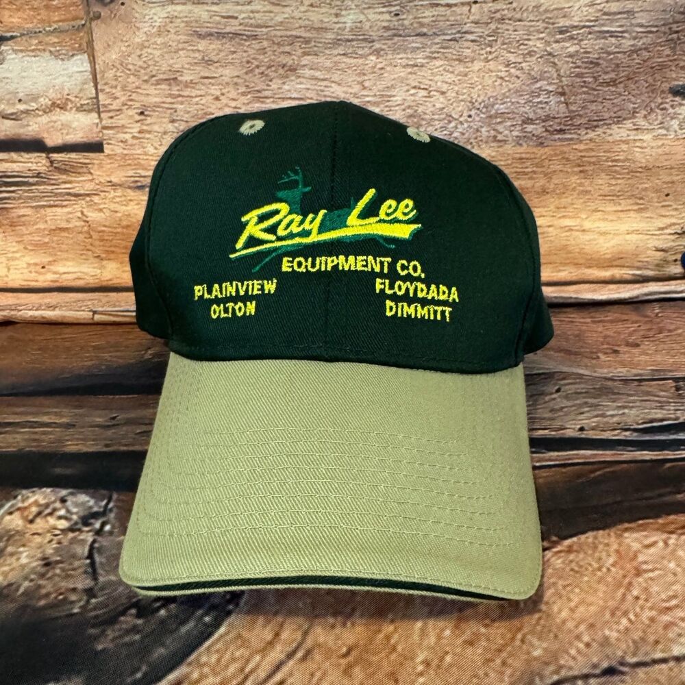 OTTO Baseball Cap John Deere Dealer Ray Lee Equipment Co. Men's Green Khaki Hat